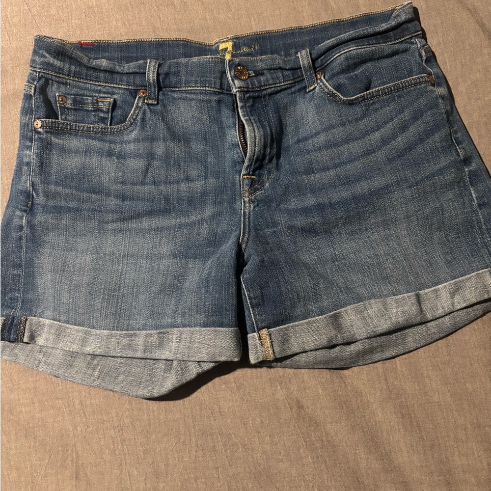 7 For All Mankind Light Blue Jean Shorts